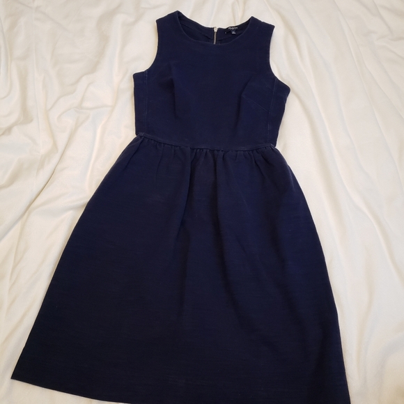 Madewell Casual Afternoon Navy Dress Neutral Fit & Flare Preppy Summer Trendy - Picture 12 of 13